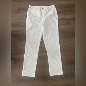 Lilly Pulitzer Kelly Stretch White Pants with Gold Button